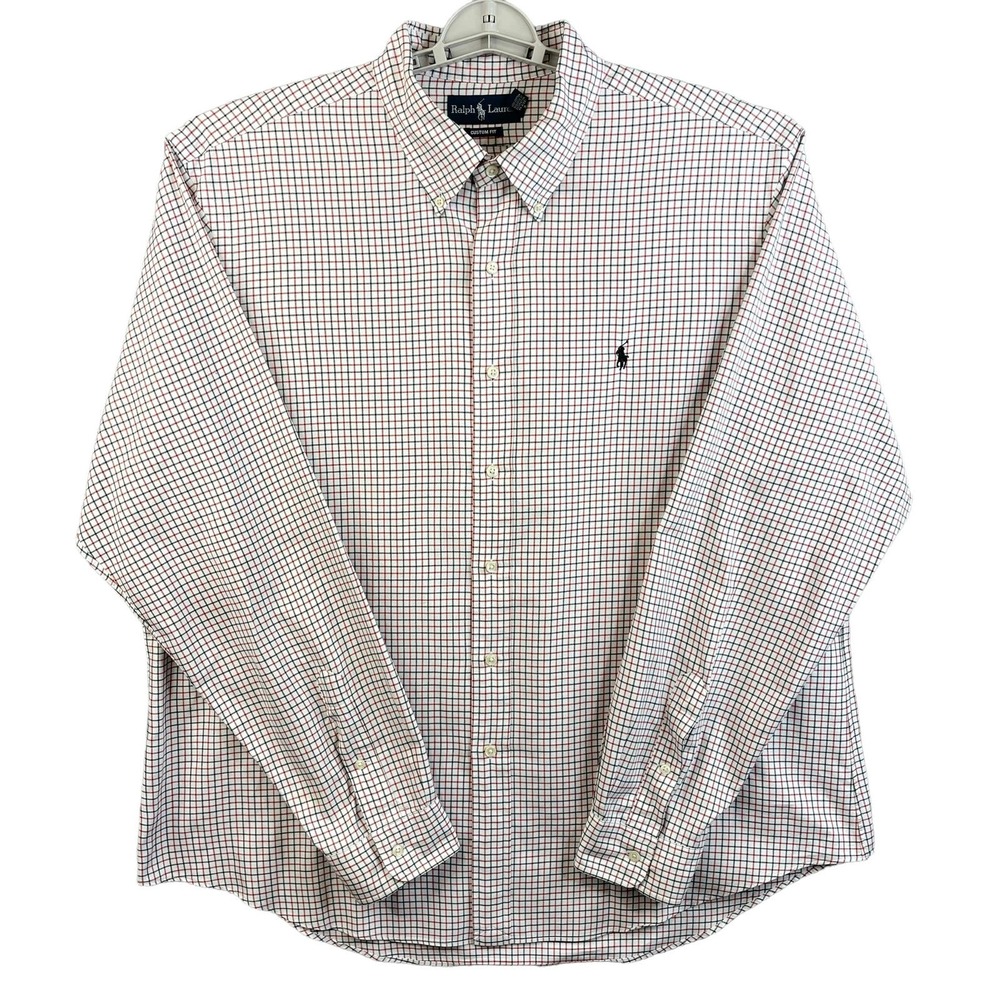 Ralph Lauren Mens Dress Shirt Plaid Button Down Size XXL